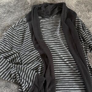 Metaphor Black and Gray Striped Sweater